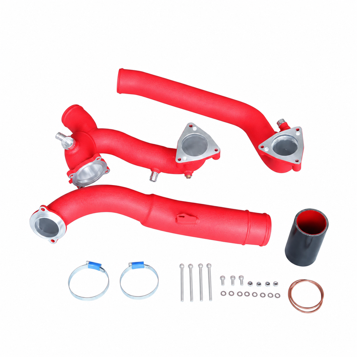 Red aluminum charge pipe kit for Audi S4 B9 and S5 F5 EA839 3.0 TFSI