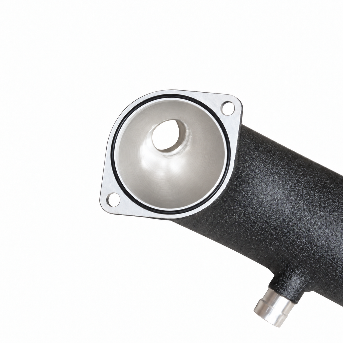 Audi S4 S5 aluminum turbo inlet pipe machined flange and internal airflow detail