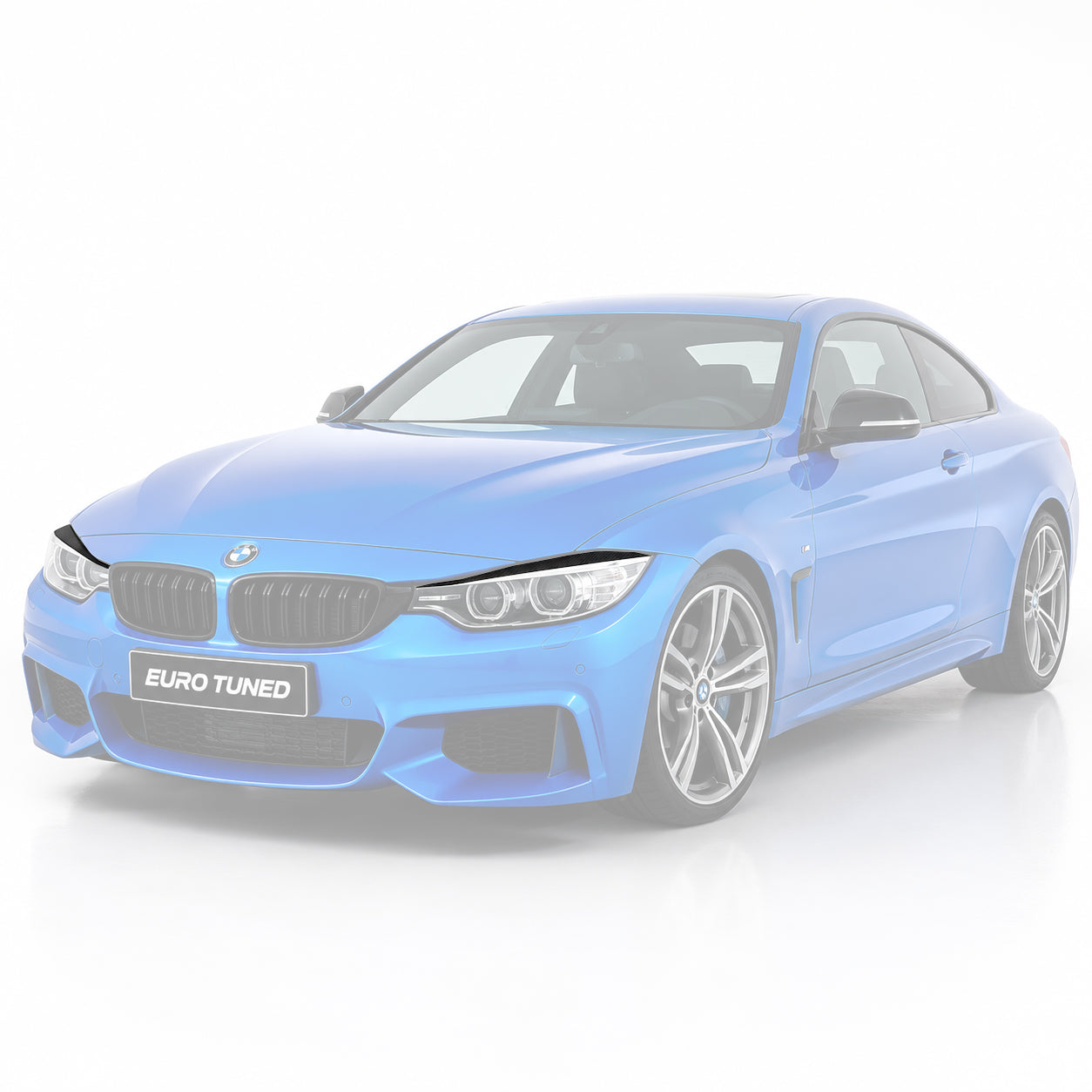 BMW 4 Series F32 F33 F36 and M4 F82 F83 carbon fiber headlight eyelids installed