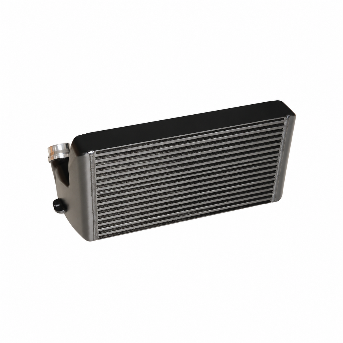 BMW F20 F22 F30 F32 N20 N55 EVO3 performance intercooler side view with aluminum cooling core