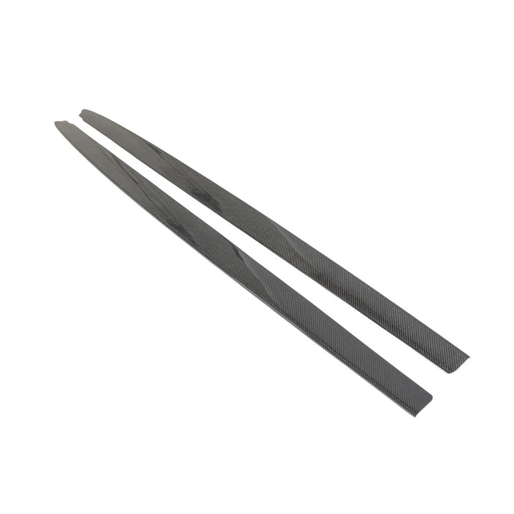 BMW G01 Pre-LCI carbon fiber side skirt extension set diagonal view