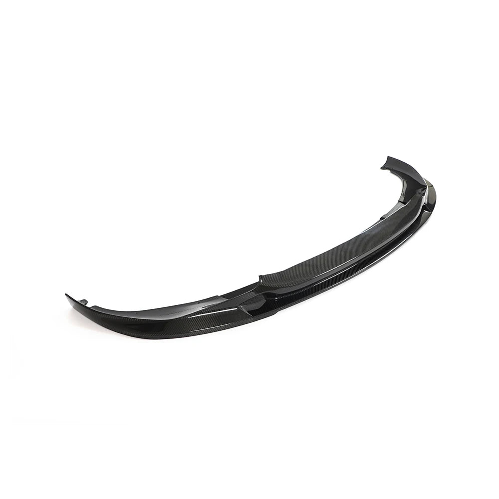 BMW G11 G12 LCI carbon fiber front bumper lip three-quarter view