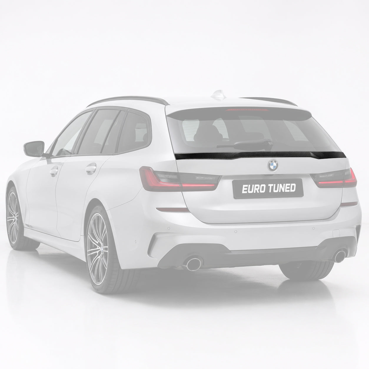 BMW G21 Touring carbon fiber rear hatch middle spoiler installed