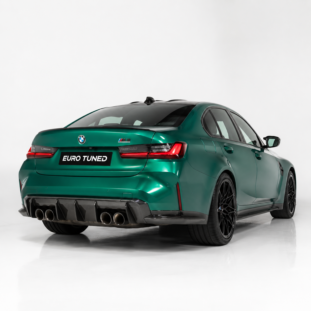BMW G80 M3 G82 G83 M4 dry carbon fiber rear diffuser installed