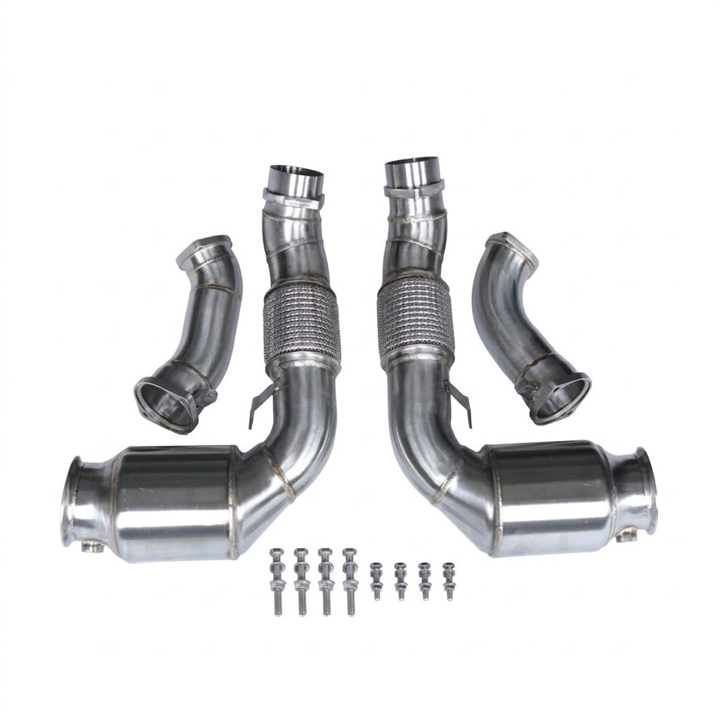 BMW G90 M5 S68 200 cell catted downpipe complete set