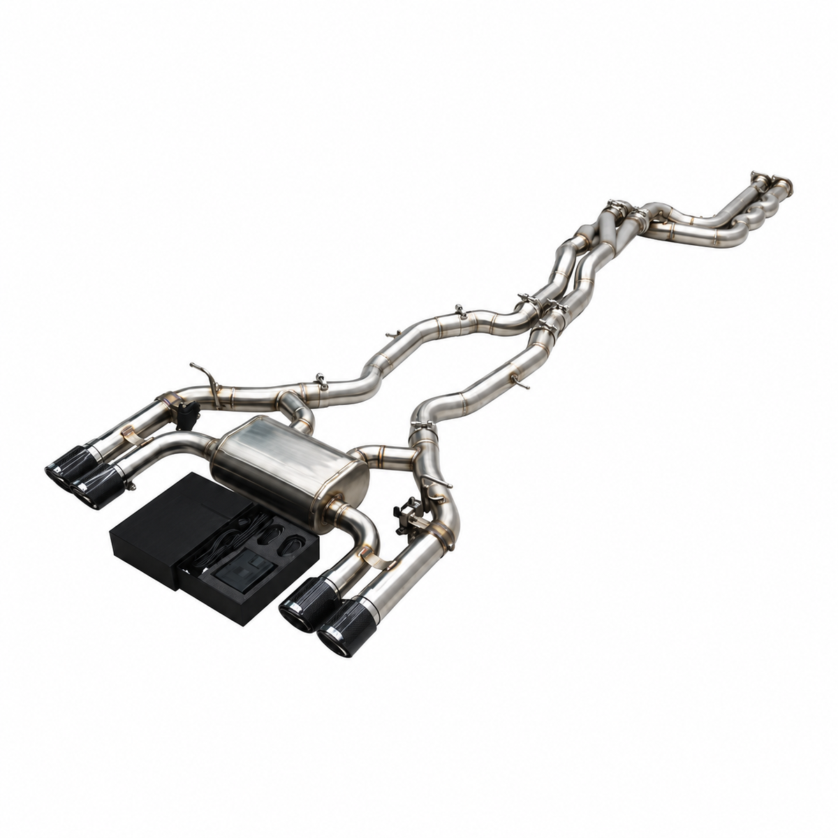 BMW M2 Competition F87 S55 Equal-Length Z-Midpipe valved cat-back exhaust system in stainless steel