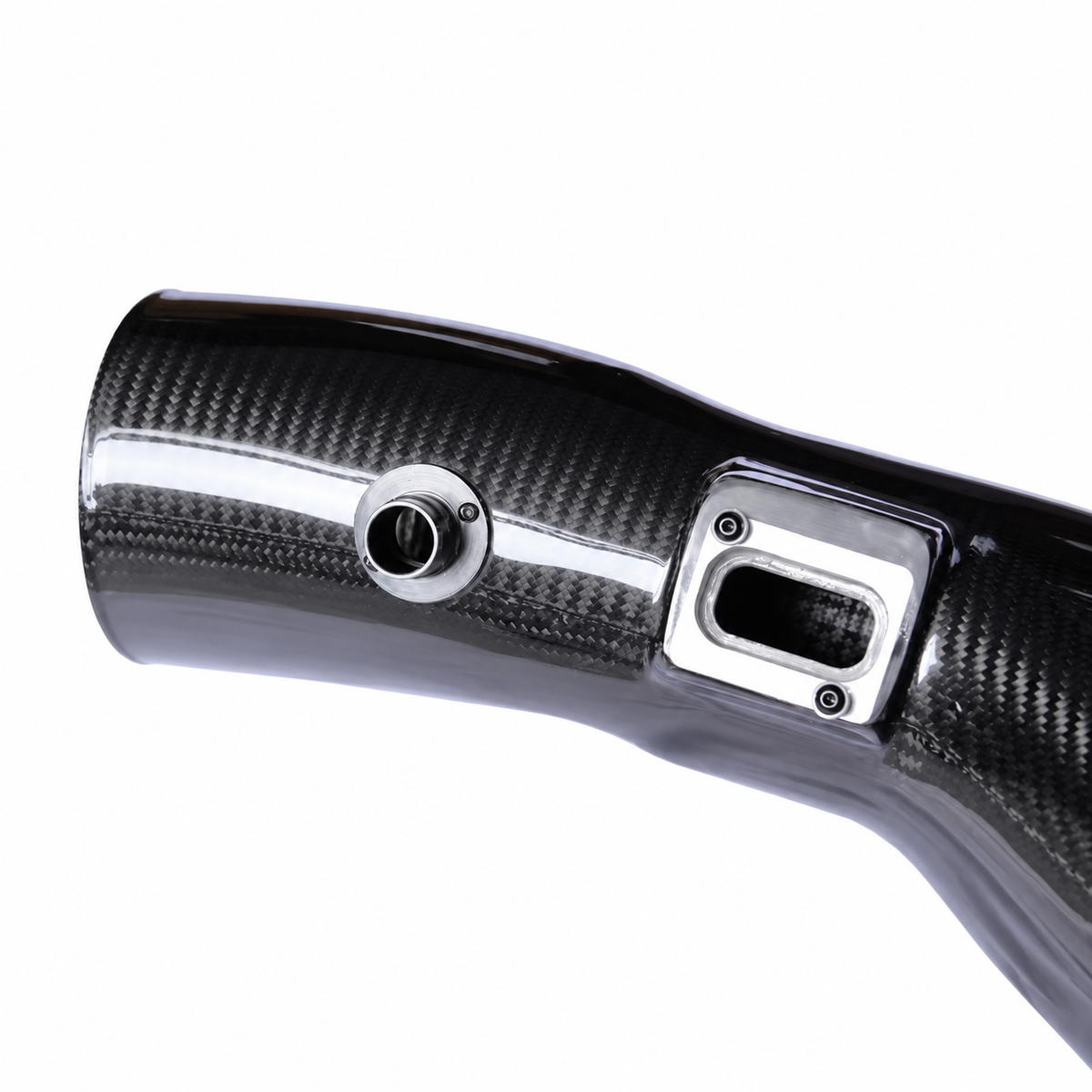 BMW M2 F87 N55 dry carbon fiber intake pipe sensor port and connection detail