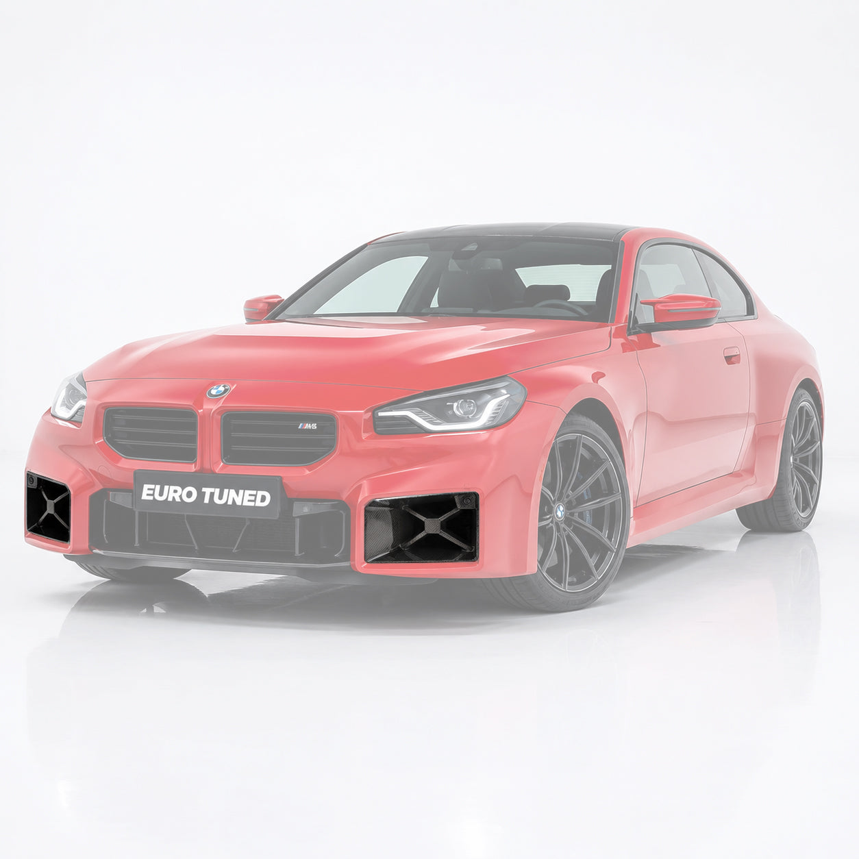 BMW M2 G87 carbon fiber front bumper vent trims installed