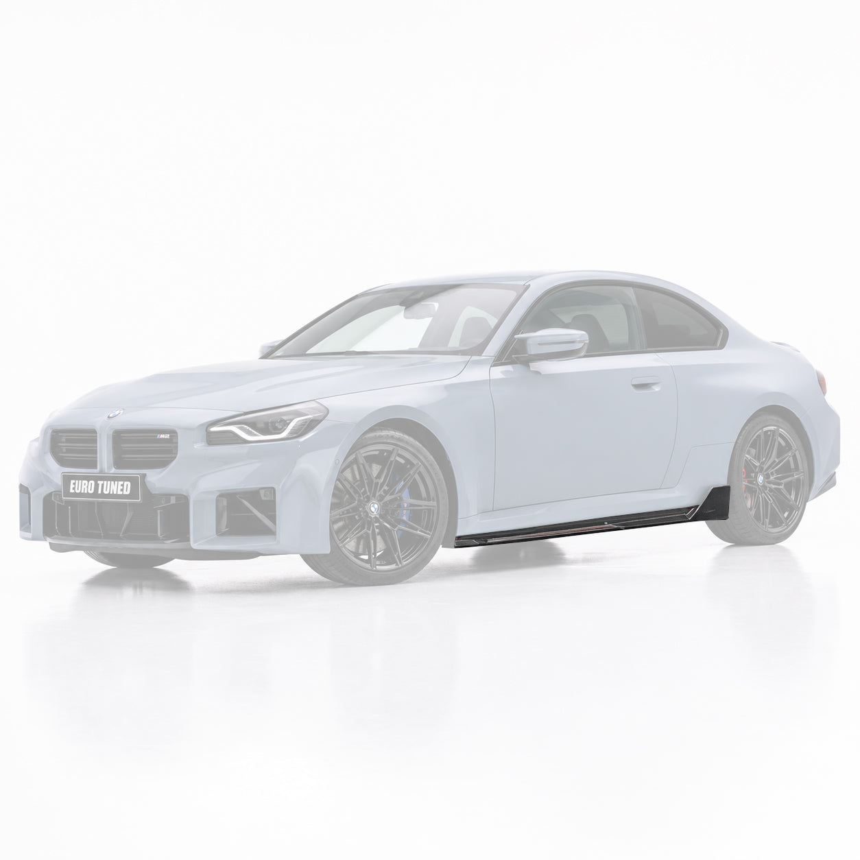 BMW M2 G87 carbon fiber side skirt extensions installed showcase view