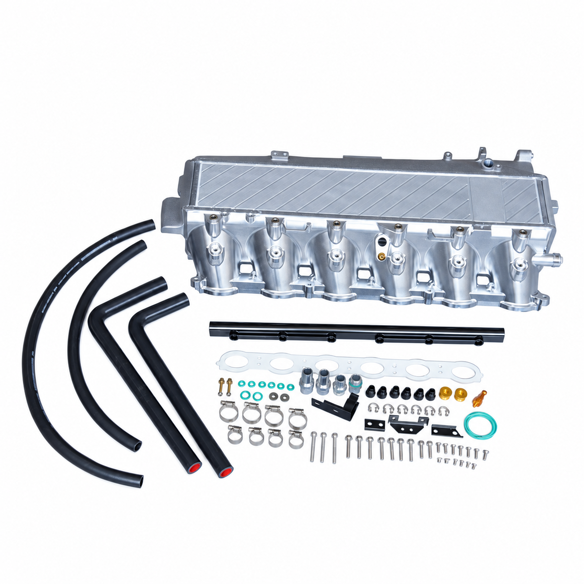 BMW M240i M340i M440i B58 Gen 2 silver billet port injection intake manifold complete kit with fuel lines and hardware