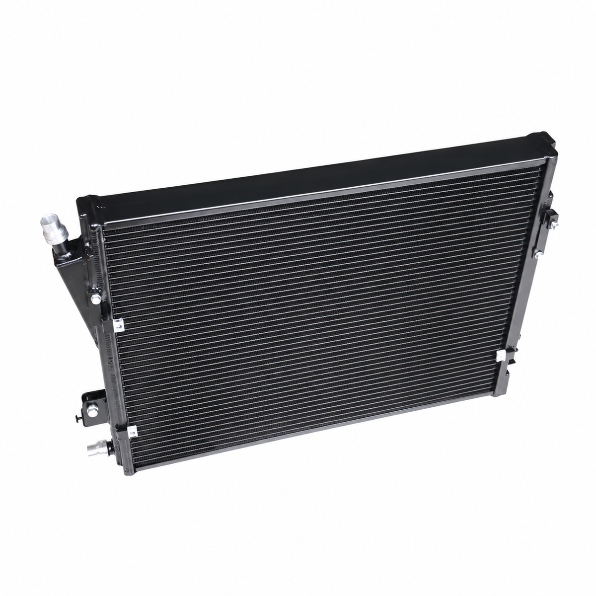 BMW M3 G80 M4 G82 aluminum performance radiator side view with reinforced end tanks