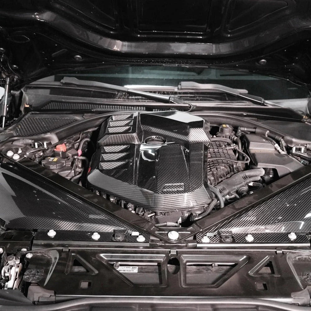 BMW M3 G80 M4 G82 G83 carbon fiber engine strut brace installed