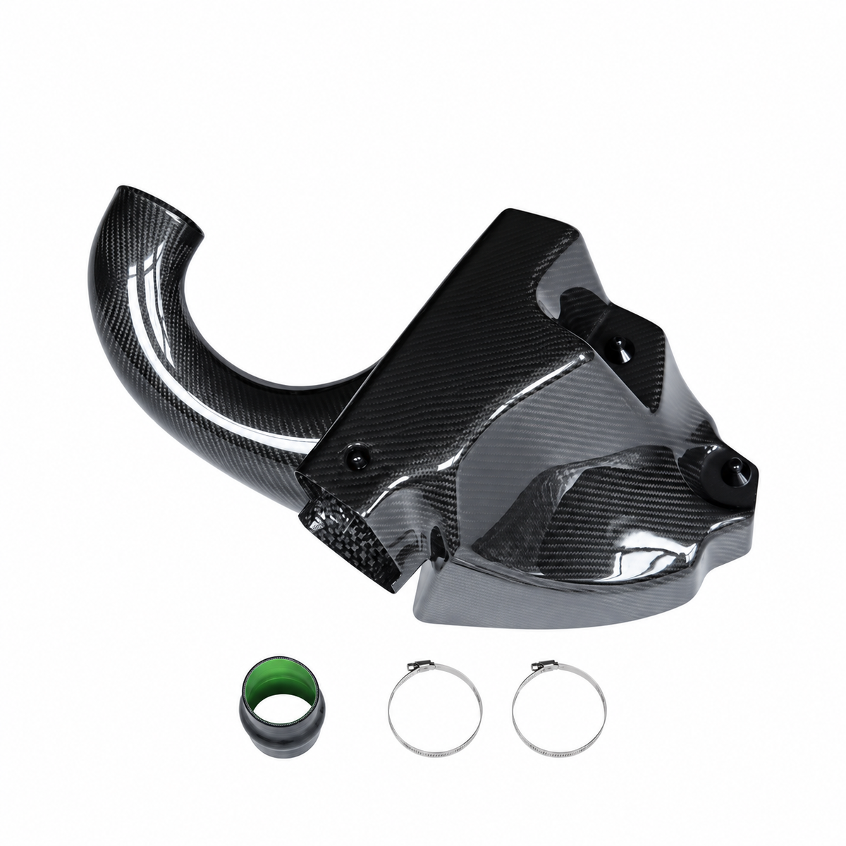 BMW M440i G22 G23 G26 B58 Gen 2 carbon fiber intake system with intake housing coupler and clamps
