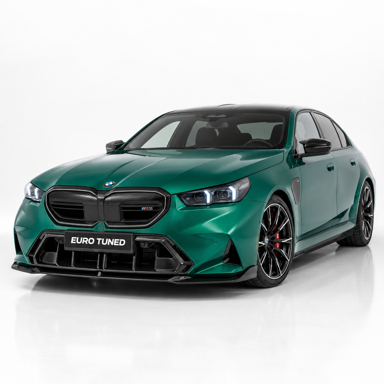 BMW M5 G90 G99 carbon fiber front bumper lower grille installed
