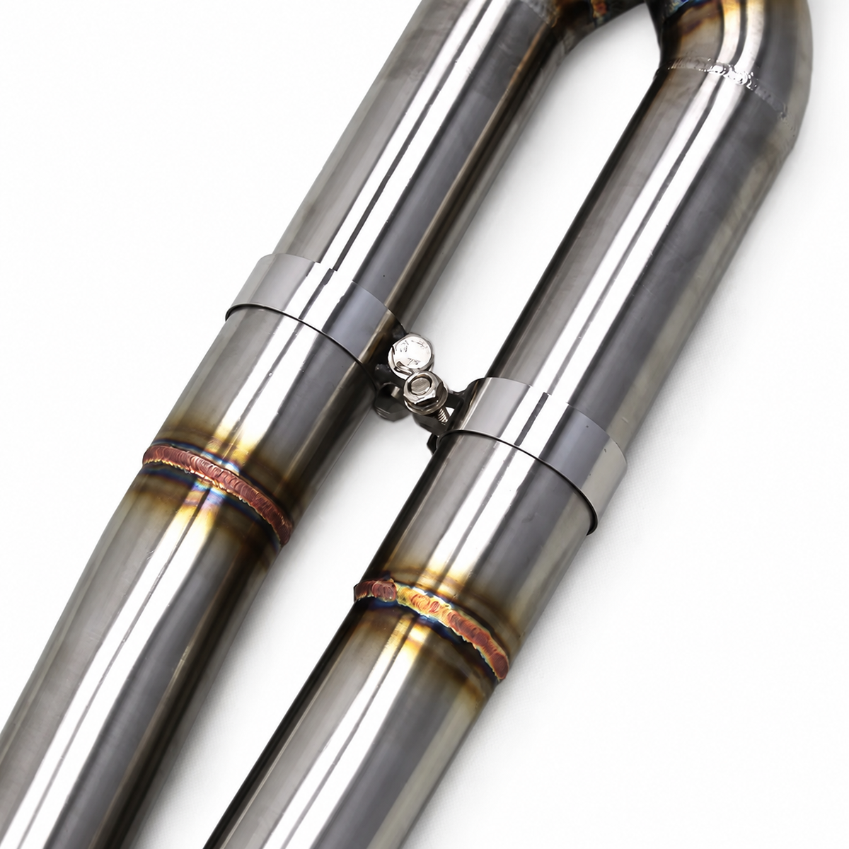BMW M550i G30 N63 stainless steel performance midpipe pipework and welded joint detail
