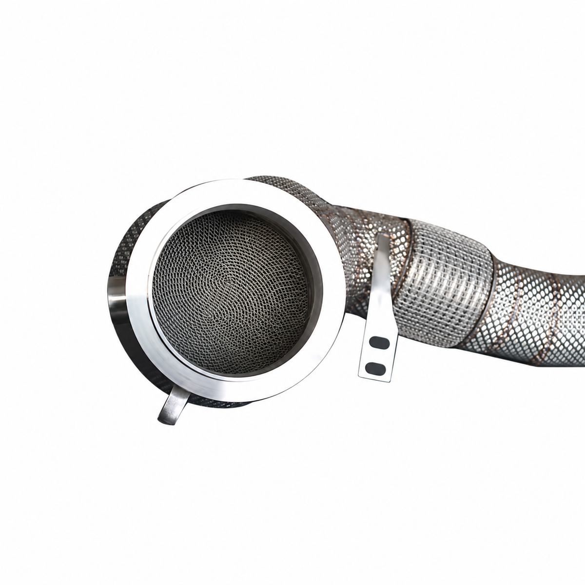 BMW N63 200 cell catted downpipe high-flow catalytic converter detail