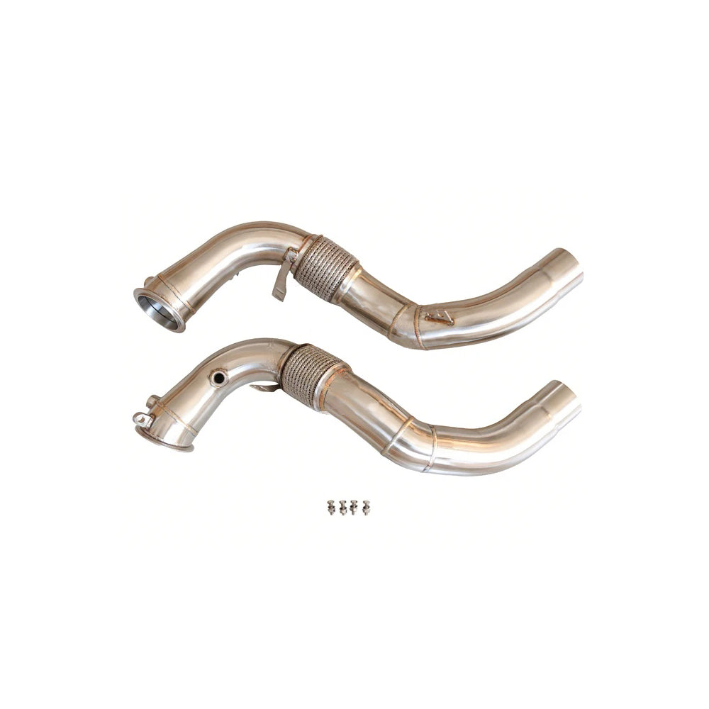 BMW N63 SS304 catless downpipes side layout
