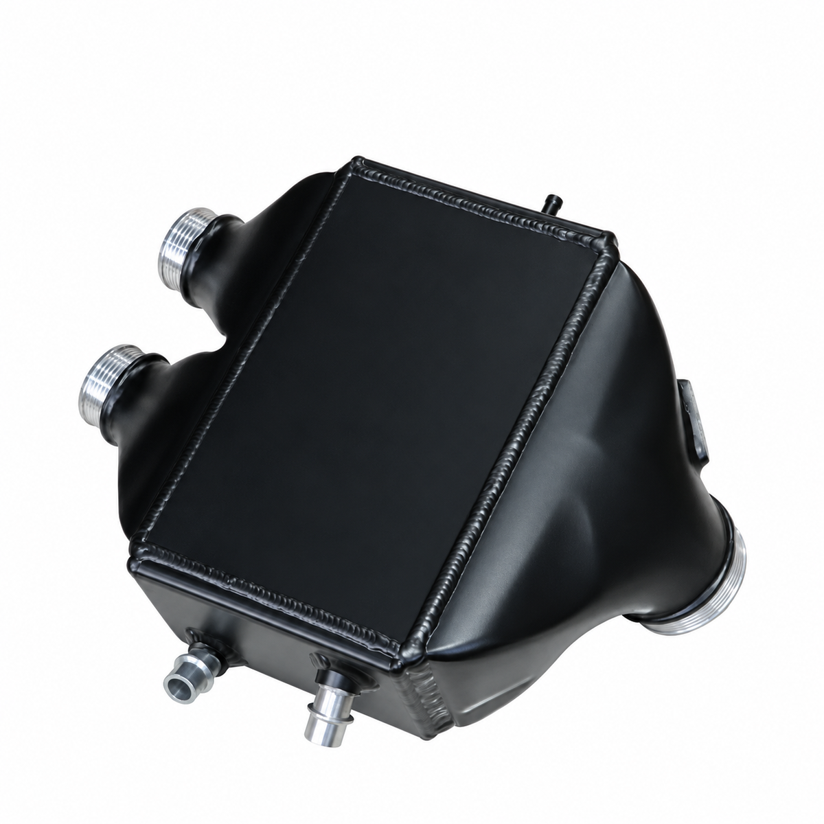 BMW S55 bar and plate performance charge air cooler with black aluminum housing