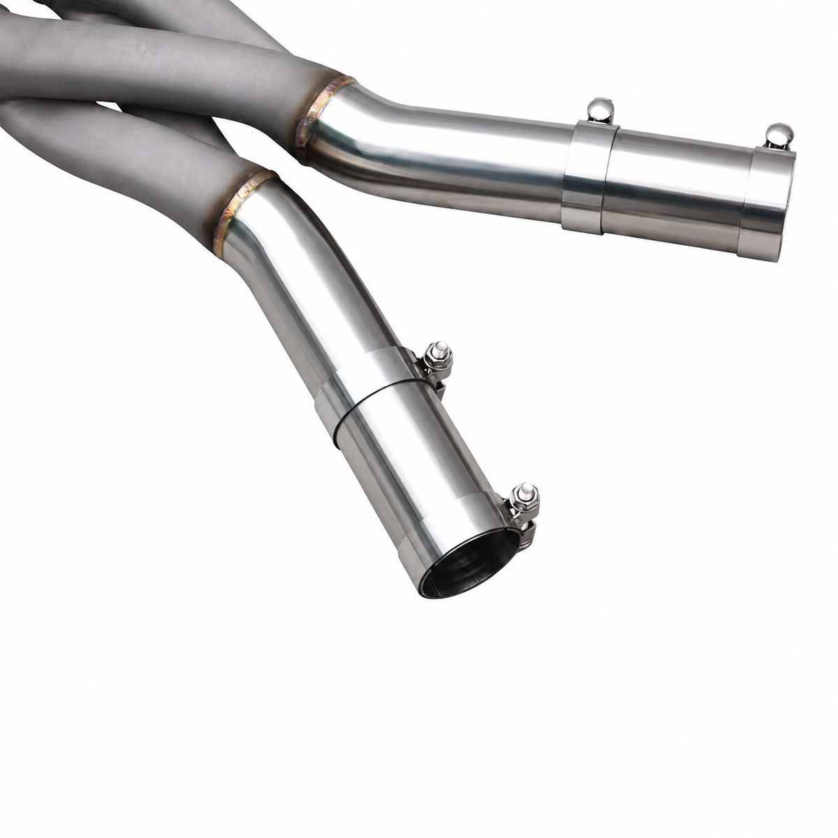 BMW S58 Dual Z-Pipe equal-length midpipe rear connection detail for G87 G80 and G82
