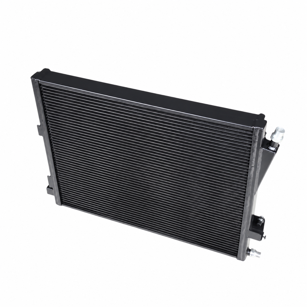 BMW S58 G80 G82 performance aluminum radiator angled view with large cooling core