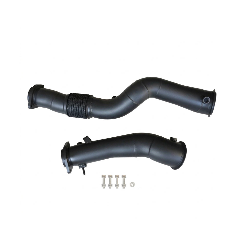 High-flow black ceramic coated S58 catless downpipe kit for BMW M2 M3 and M4