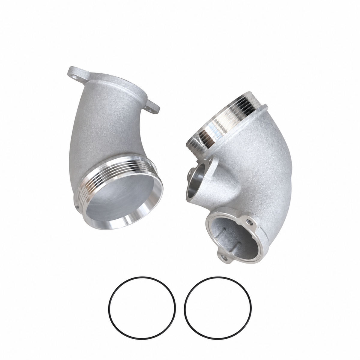High-flow cast aluminum turbo inlet pipe pair for BMW S58 3.0L twin-turbo