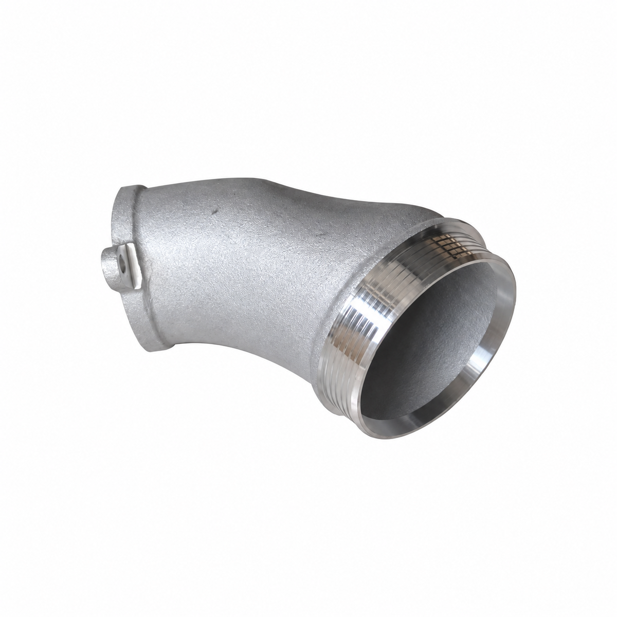 BMW S58 high-flow cast aluminum turbo inlet opening and threaded connection detail