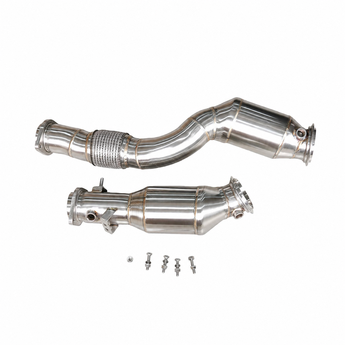 BMW S58 Non-OPF 200 cell catted downpipes with flexpipe complete set
