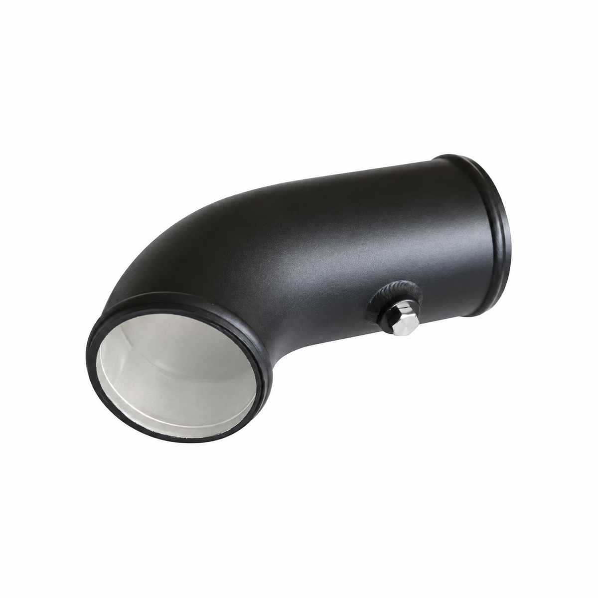 BMW S63 aluminum charge pipe sensor port and machined connection detail