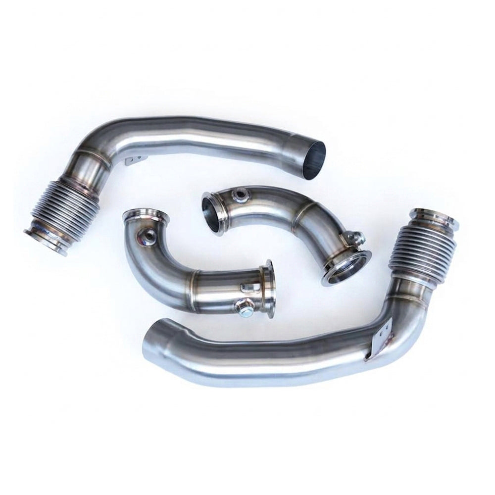 BMW S63 primary and secondary catless downpipes complete kit