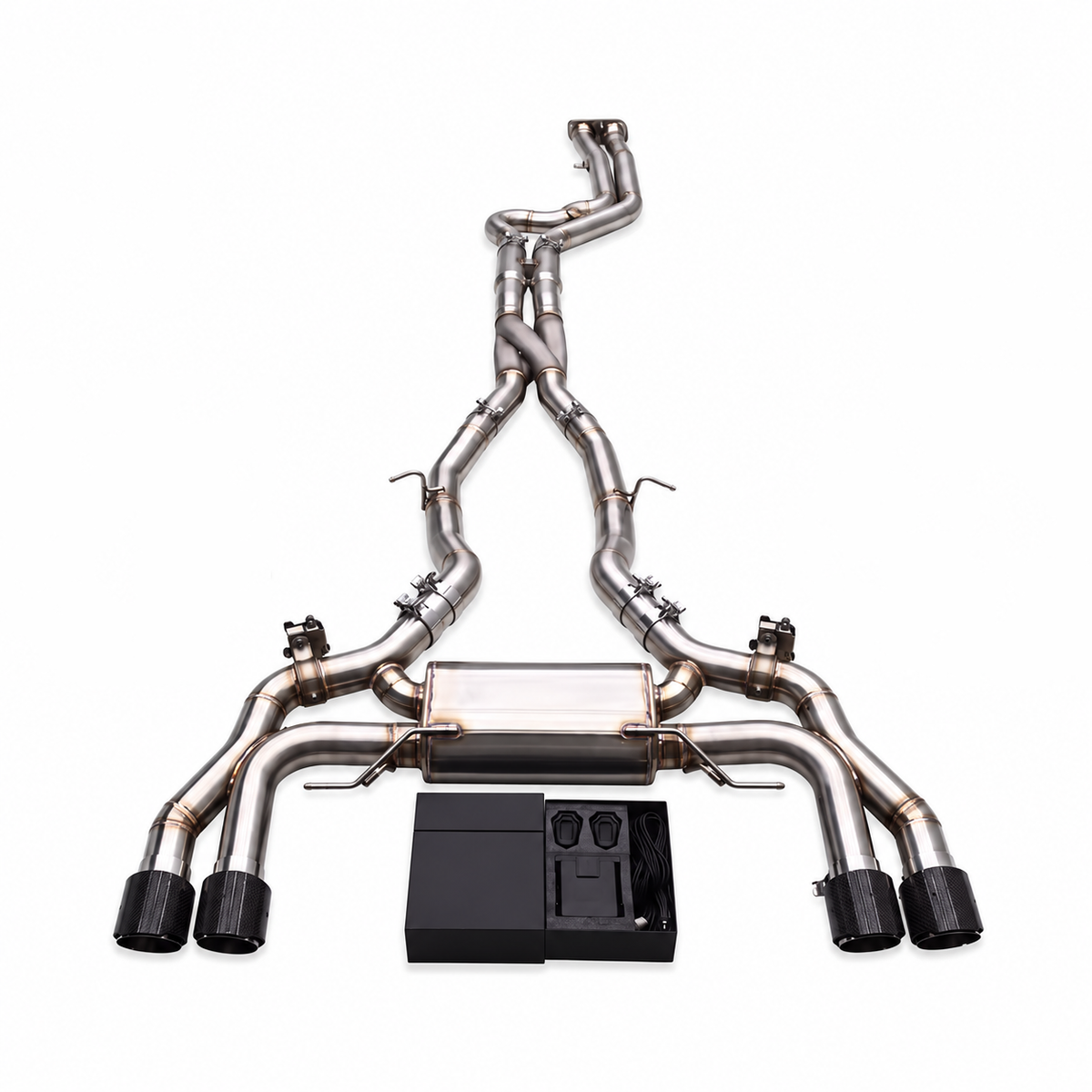 BMW X3M F97 and X4M F98 S58 Z-Pipe valved cat-back exhaust system in 304 stainless steel