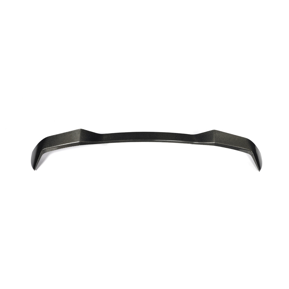 BMW X4 G02 F98 gloss carbon fiber rear roof spoiler full width view