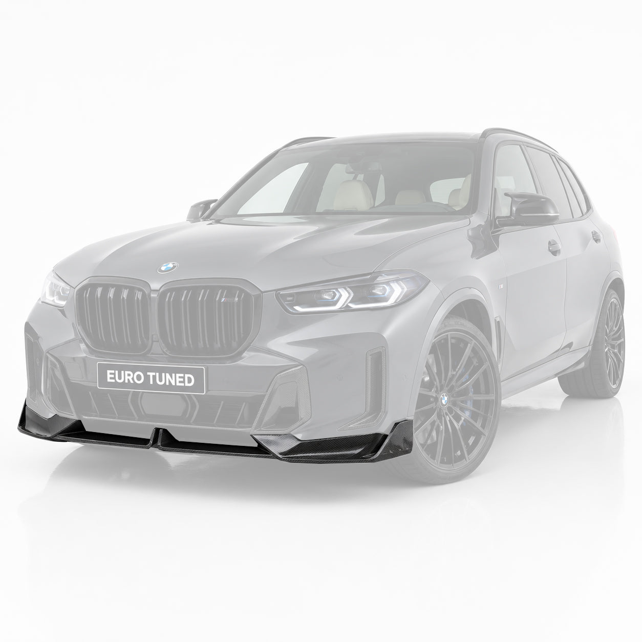 BMW X5 G05 LCI dry carbon fiber front splitter installed