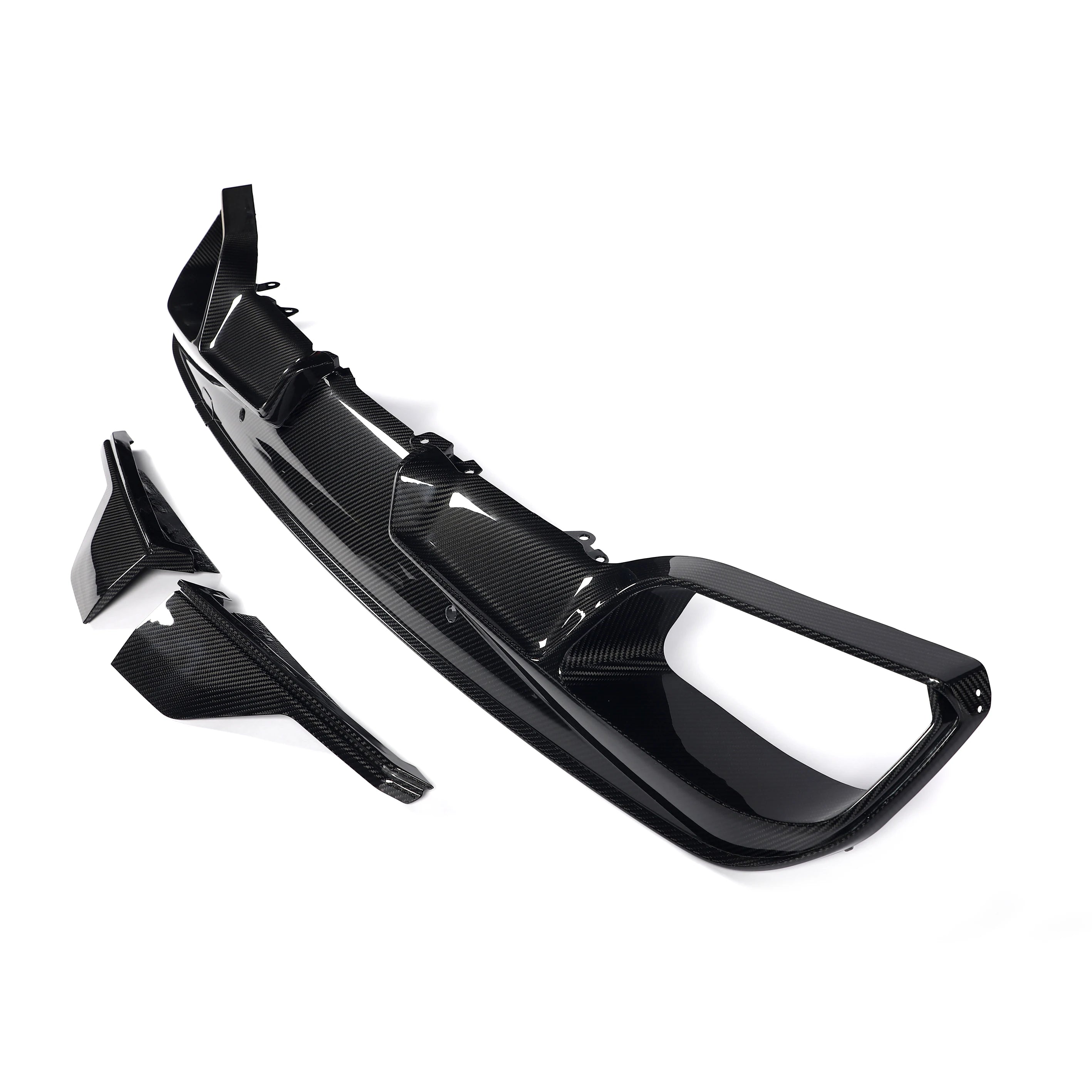 BMW X5 M F95 LCI carbon fiber rear diffuser side angle