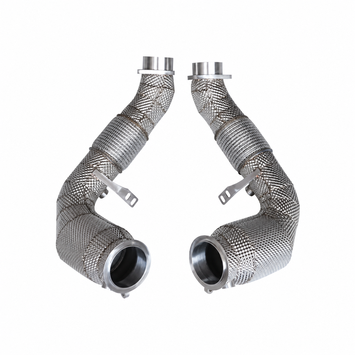 BMW X5M F95 X6M F96 200 cell catted downpipe pair with integrated heat shields