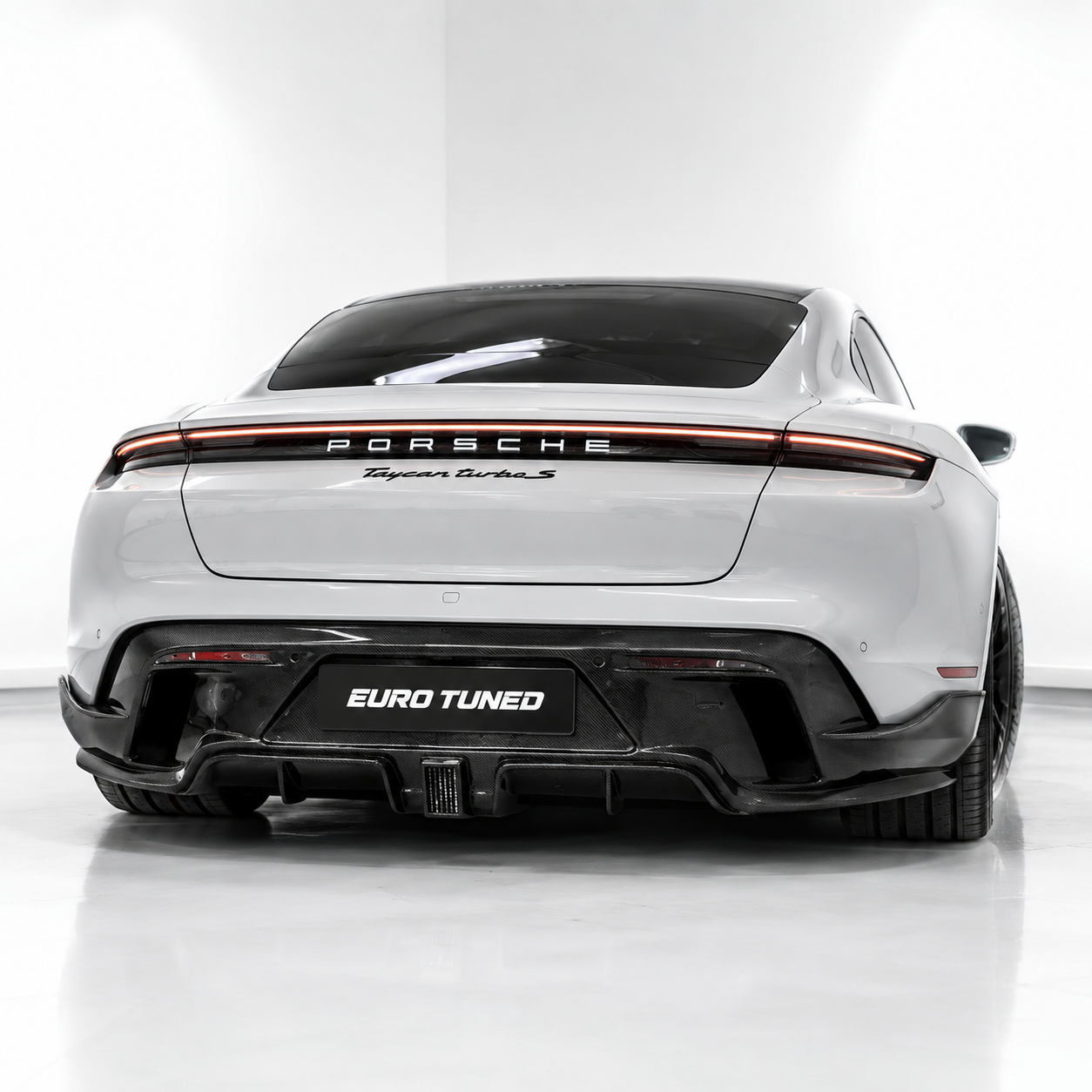 Porsche Taycan 9J1 Turbo & Turbo S Carbon Fiber Rear Bumper Diffuser (2020–2023)