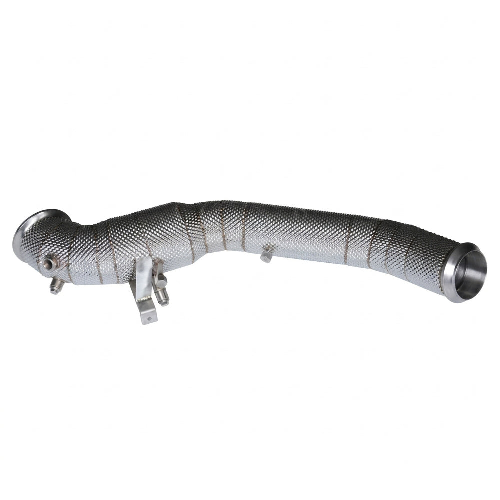 Mercedes AMG C43 W206 OPF catted downpipe full length view