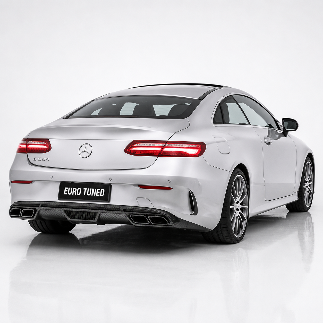Mercedes-Benz E-Class C238 Coupe carbon fiber rear diffuser installed