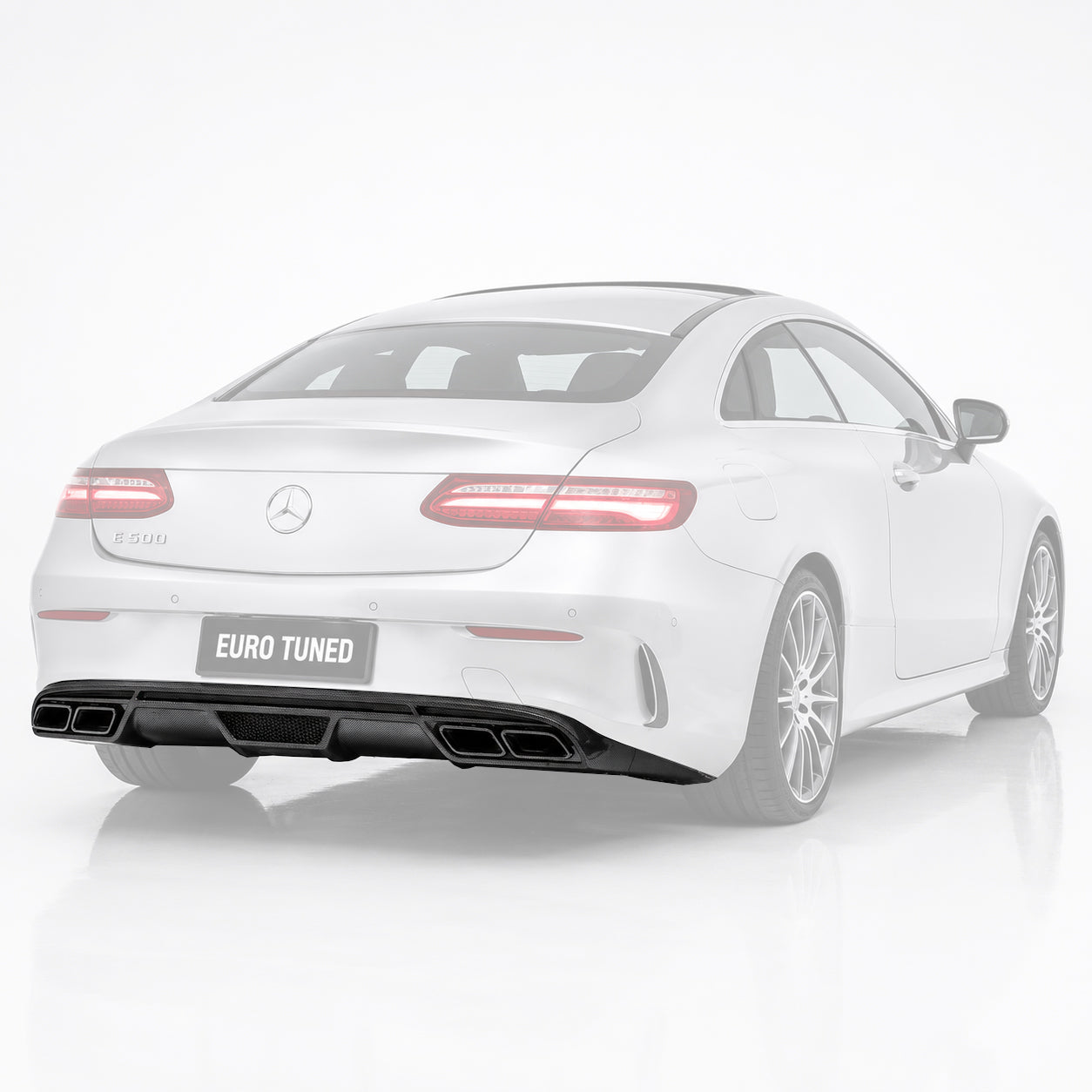 Gloss carbon fiber rear diffuser on Mercedes-Benz E-Class C238 Coupe E250 E300 E400 E500