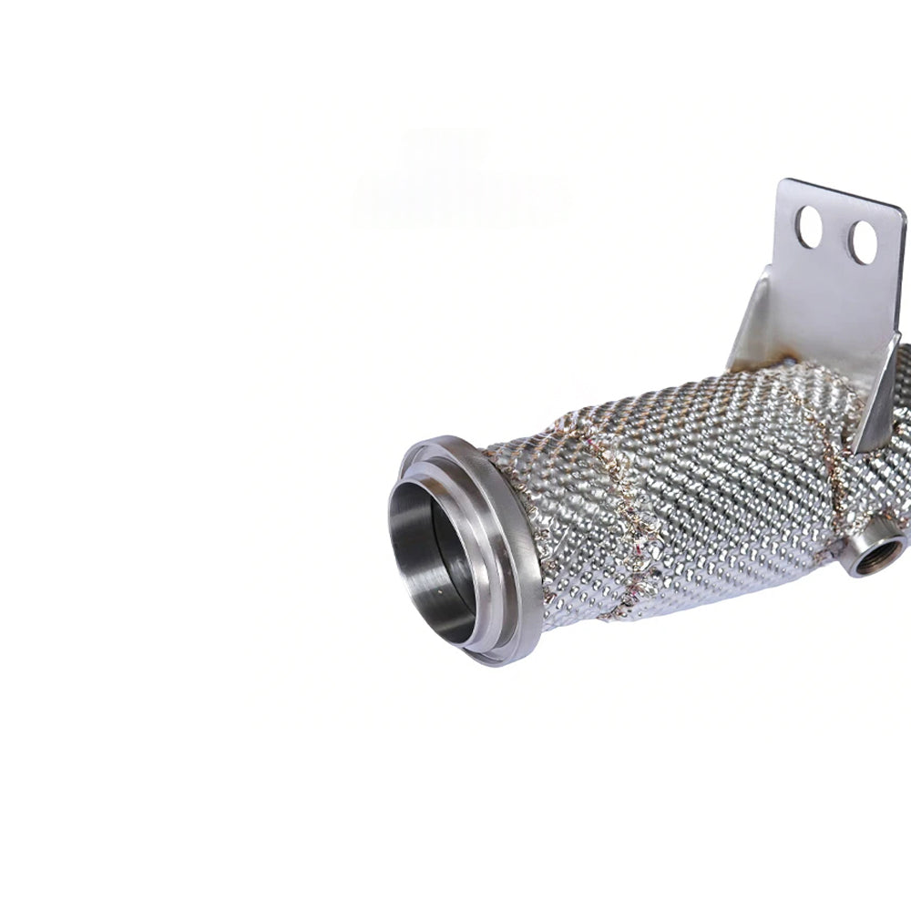Mercedes C43 E43 C400 C450 M276 catless downpipe inlet angle view