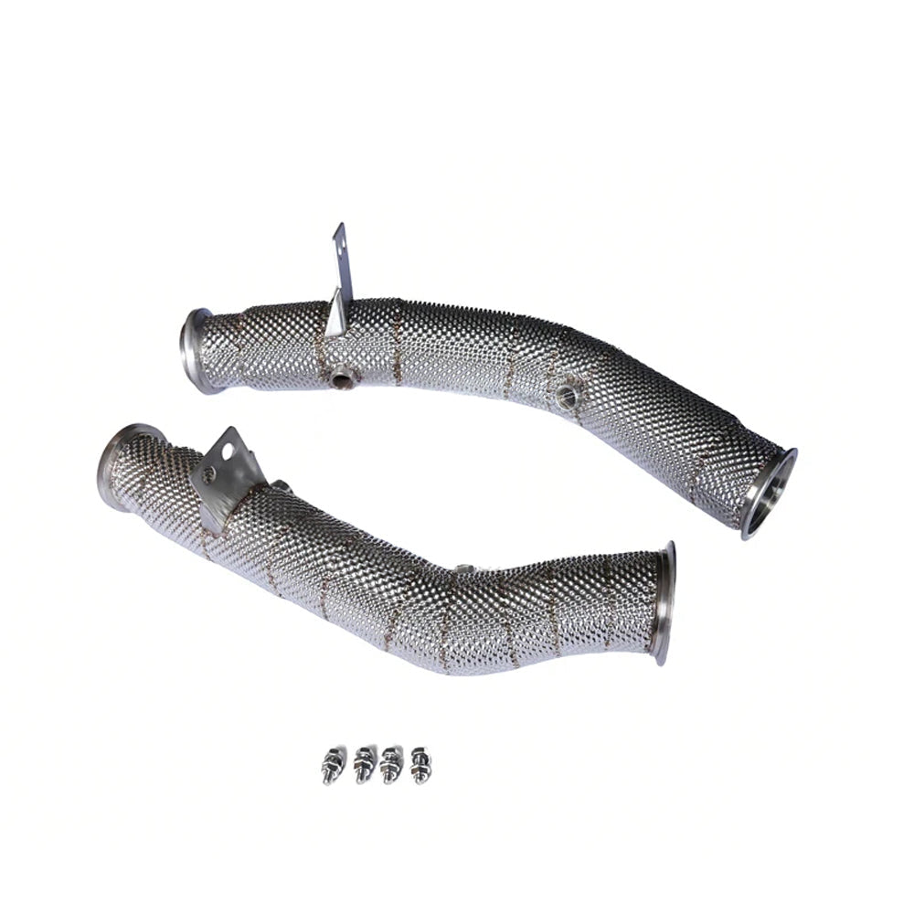 Mercedes C43 E43 M276 LHD catless downpipes with installation hardware