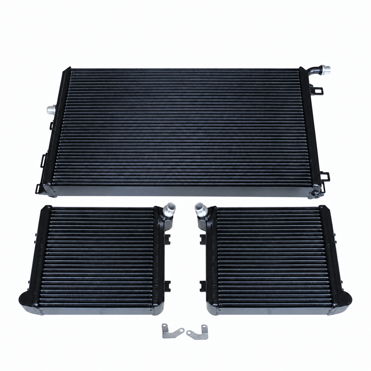 Mercedes C63 C63 S M177 black performance heat exchanger radiator set angled view