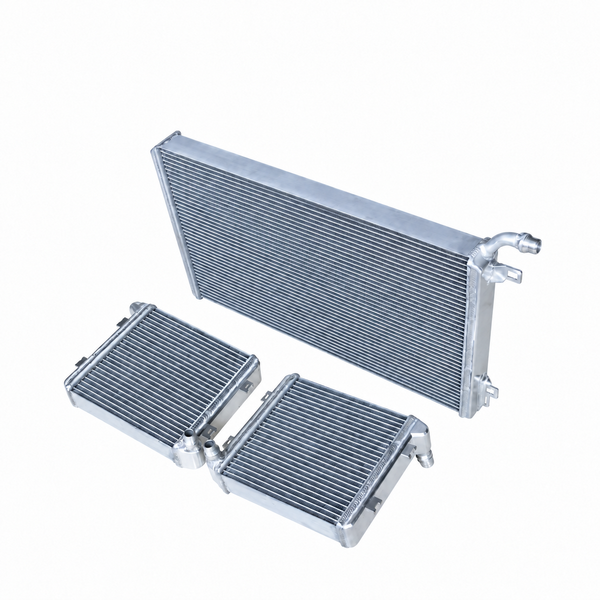 Mercedes C63 C63 S M177 performance heat exchanger radiator set in silver angled view