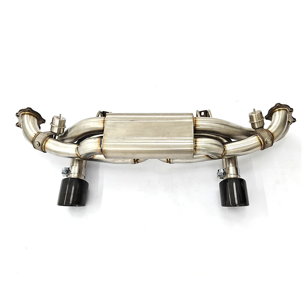 Porsche 718 Cayman GT4 4.0L valved axleback exhaust system with dual exhaust tips