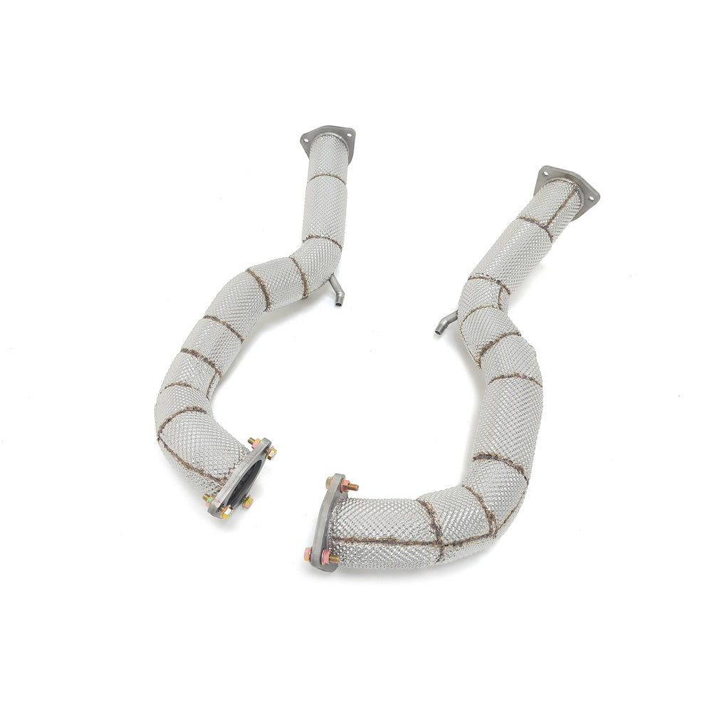 Porsche 718 Cayman GT4 RS and Spyder RS 4.0L over-axle link pipes with heat shields