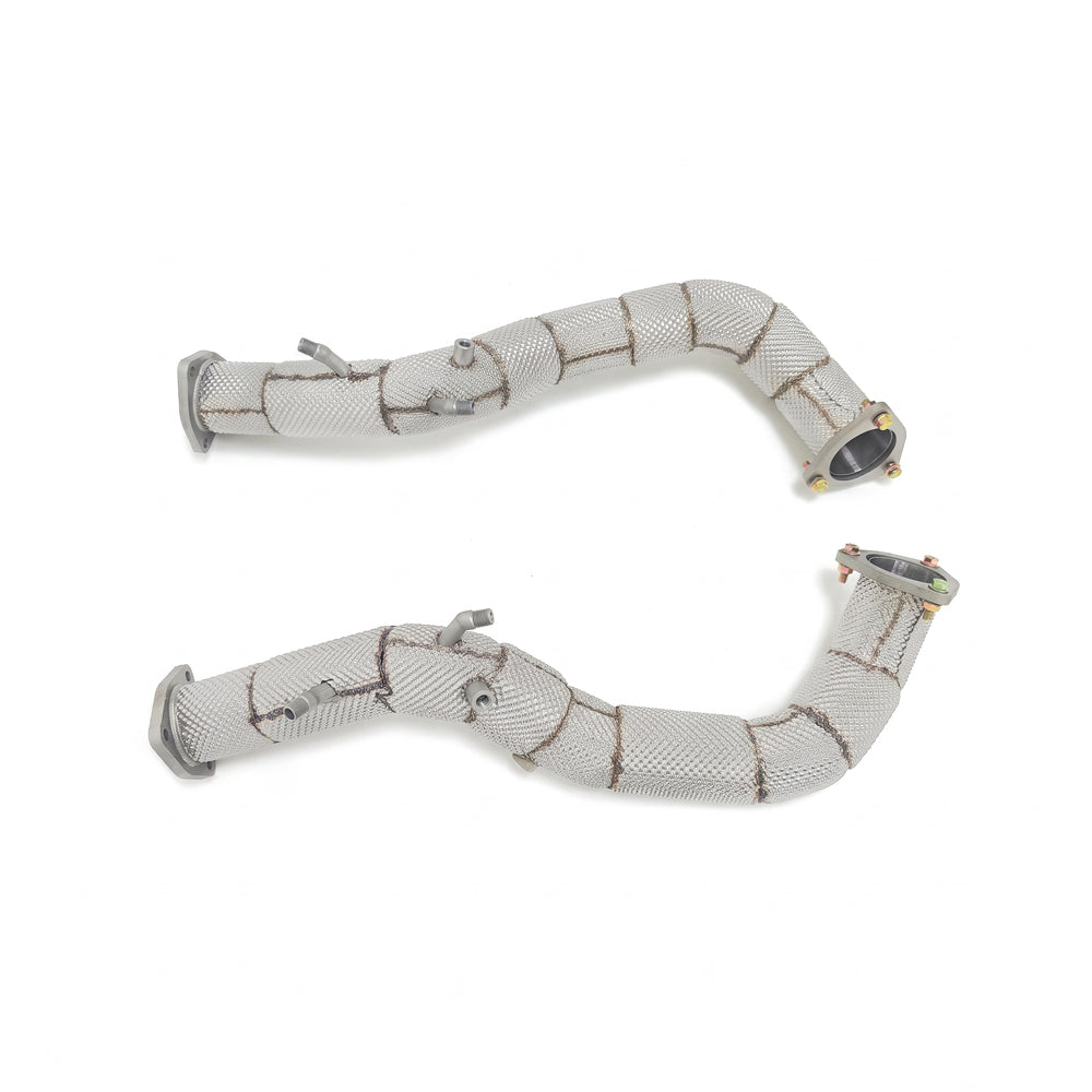 Porsche 718 GT4 RS and Spyder RS 4.0L performance over-axle exhaust pipes side view