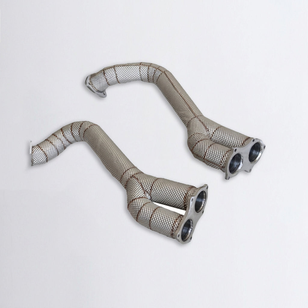 Porsche 718 GTS 4.0 Cayman GT4 SS304 exhaust headers with heat shields