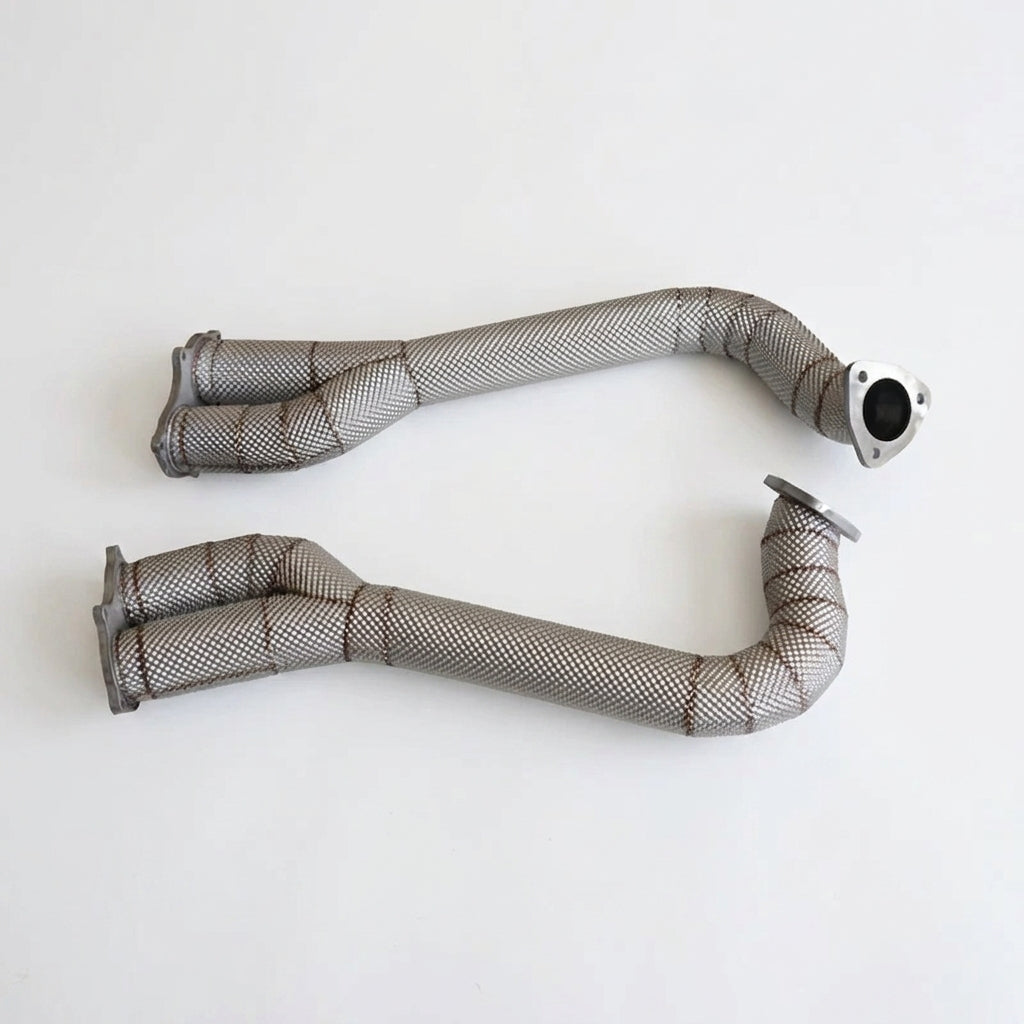 Porsche 718 GTS 4.0 heat-shielded exhaust manifold pipes