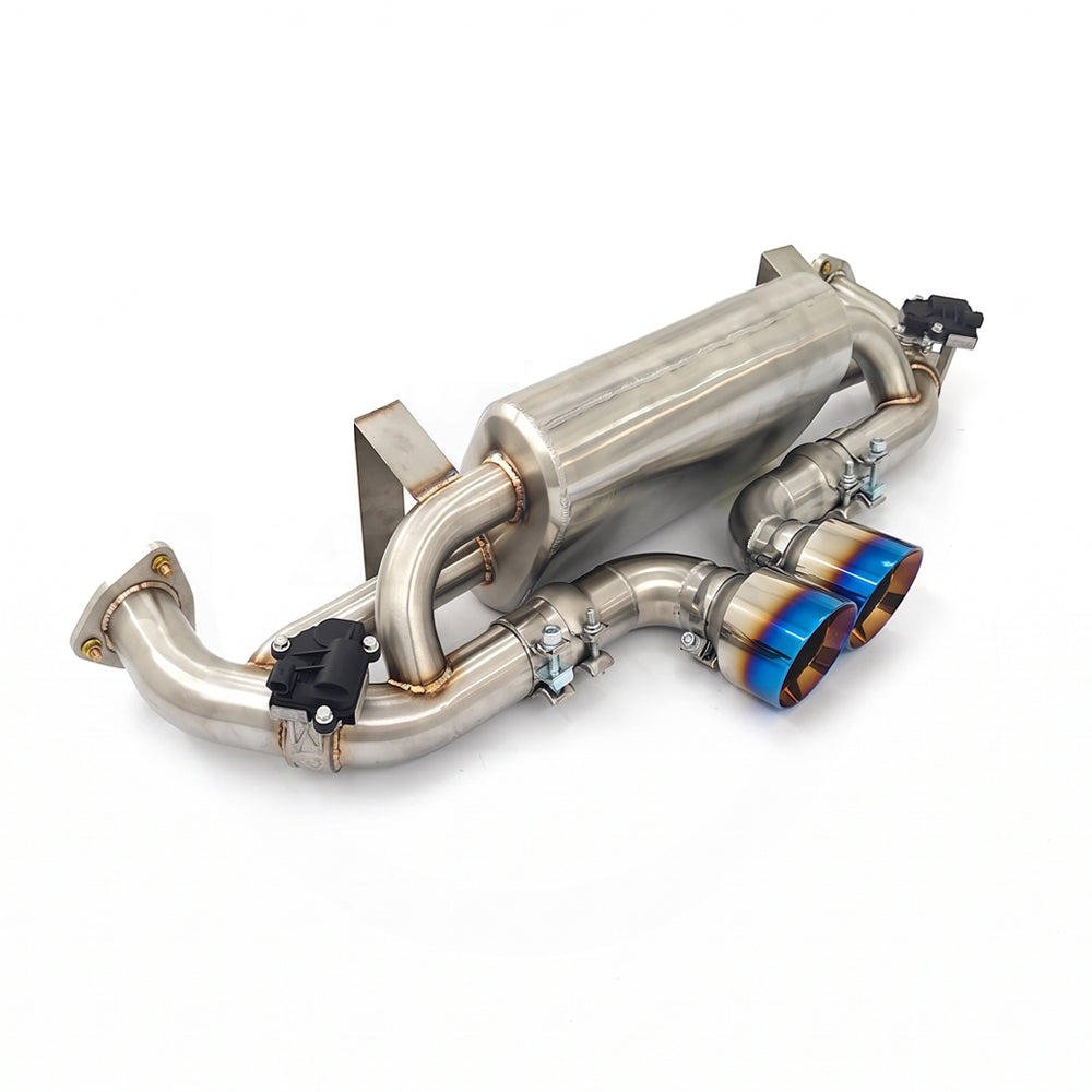 Porsche 911 991.1 GTS 3.8L stainless steel valved catback exhaust with blue flame tips