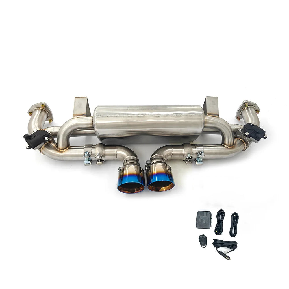 Porsche 911 991.1 GTS valved catback exhaust system with remote controller kit